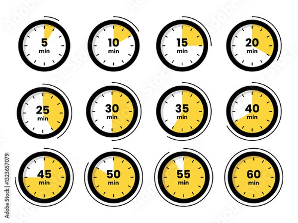 Fototapeta Timer, stopwatch icon set