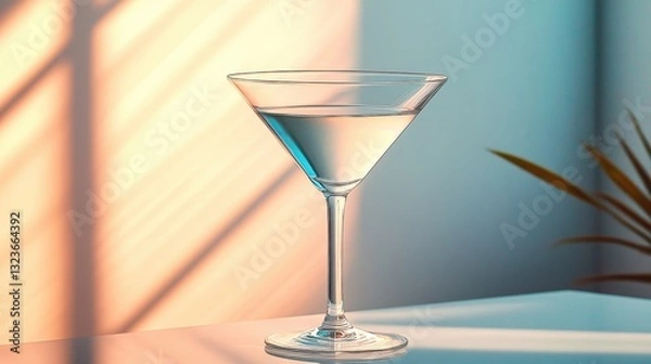 Fototapeta A crystal-clear martini shaker, its sleek silhouette framed by a transparent background, stands ready to be filled with the magic of a classic cocktail, a symbol of sophistication and elegance.