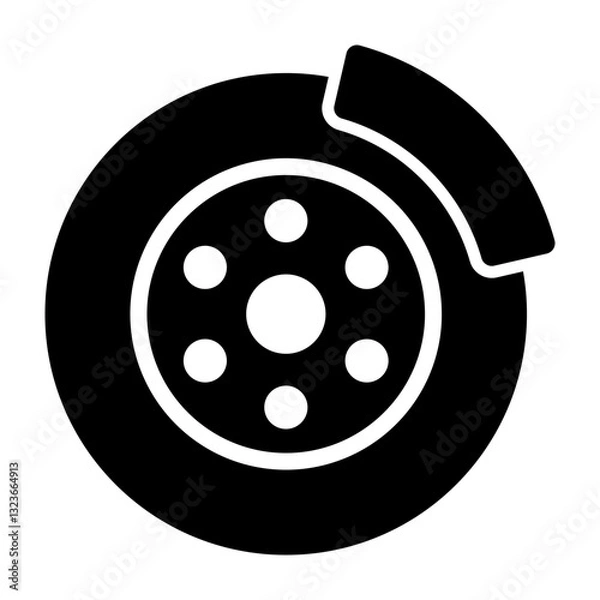 Obraz Brake Pad Vector Glyph Icon Design