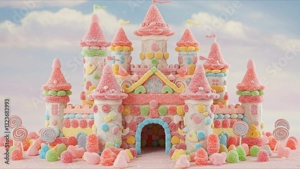 Obraz Enchanting candy kingdom castle