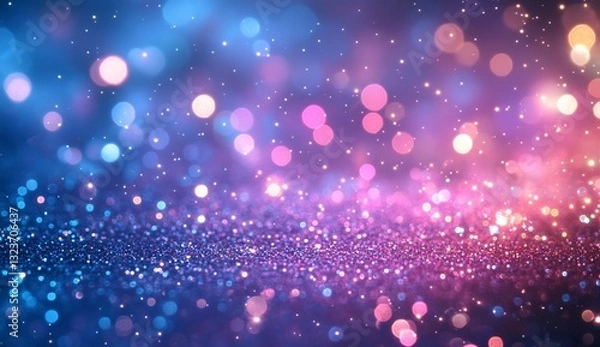 Fototapeta Blurred lights on surface create festive bokeh for holiday celebration