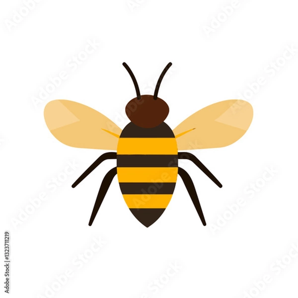Fototapeta My Simple flat 2D illustration honey bee icon isolated on transparent background, vector, flat design, animation design, simple flat 2D icon, clipart