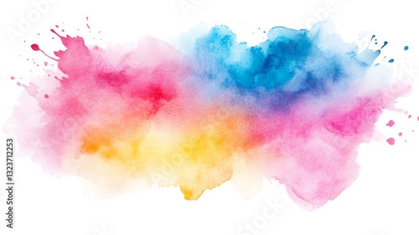 Fototapeta Watercolor splash color background, pastel colors, isolated on transparent background
