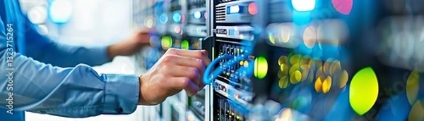 Obraz A cloud-based IT asset management system with structured data tracking represents efficient technology deployment.