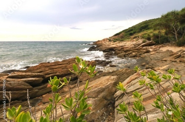 Obraz rocks in the sea with waves
