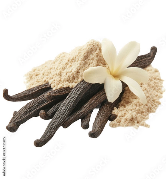 Fototapeta Vanilla Beans and Powder