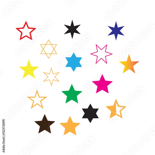 Obraz Gradient Star Icons for Modern and Trendy Designs