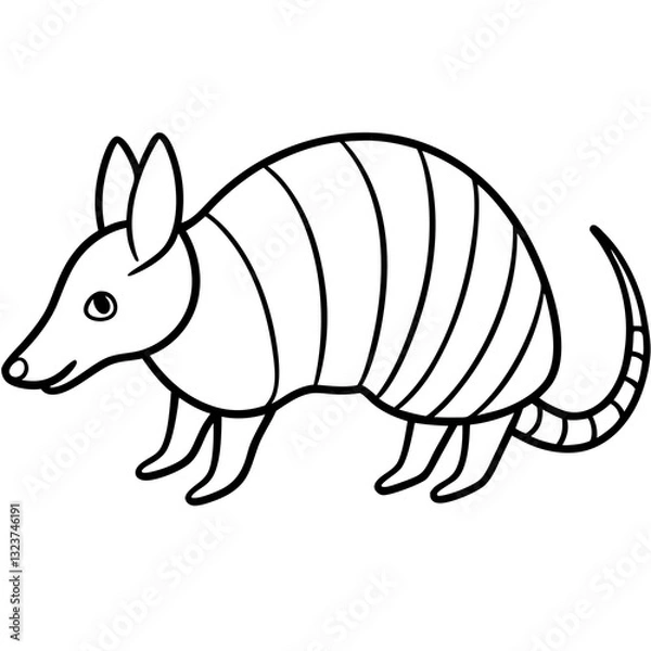 Fototapeta One-Line Armadillo Vector Design