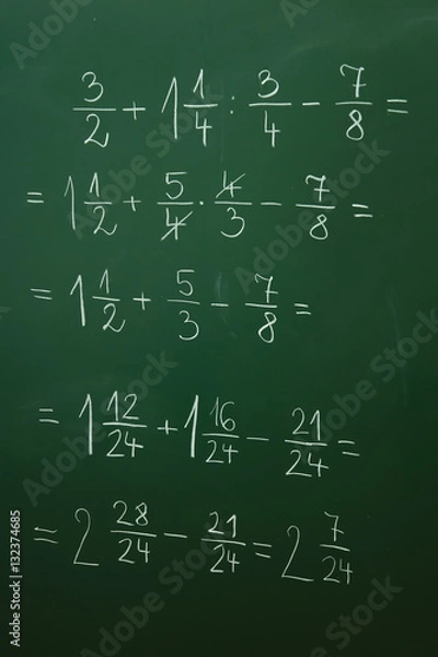 Fototapeta Calcualting with fractions