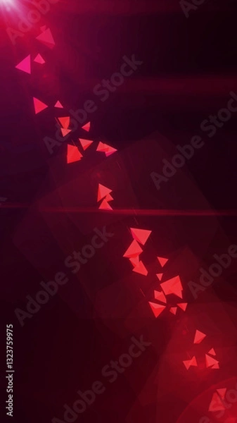 Obraz portrait red floating crystals with gradient backgrounds and 3d cubes background