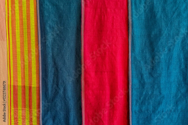 Fototapeta fabric in colorful color textured for background or backdrop.