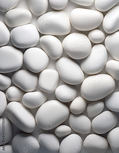 Fototapeta  White Pebble Stones Texture with Smooth Surfaces