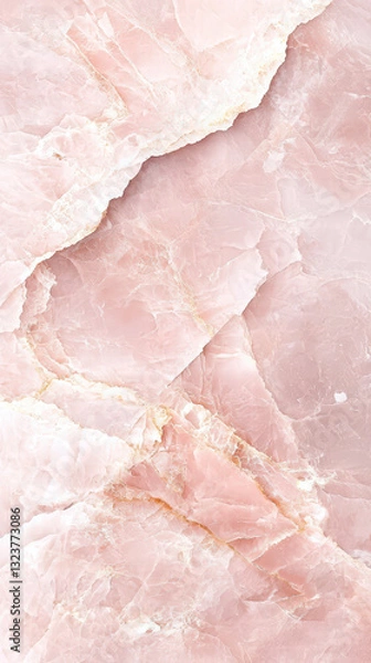 Fototapeta Serene Rose Quartz: Experience the calming allure of rose quartz, its delicate pink hues swirling with soft textures, inviting tranquility and serenity.
