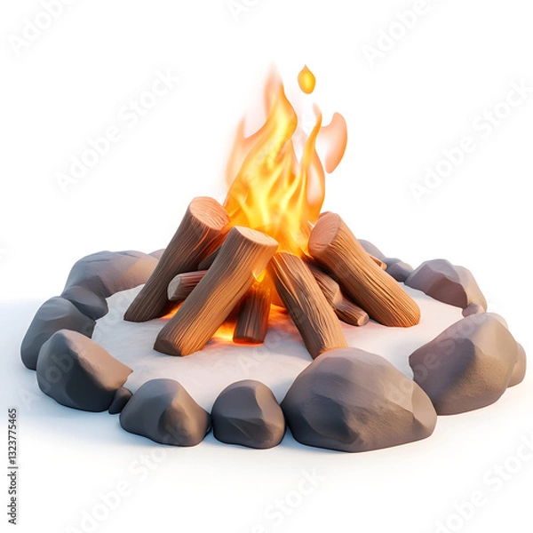 Obraz 3d cartoon campfire