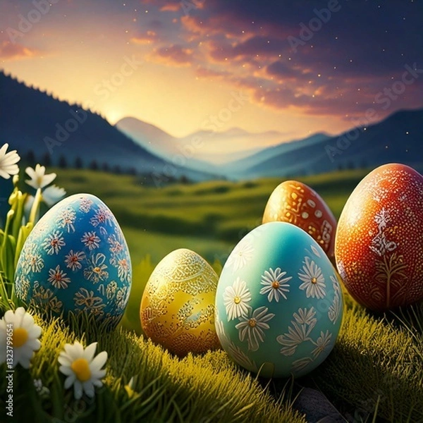 Obraz Artistic Decorated Egg, Coloring Easter