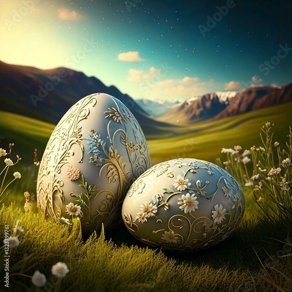 Obraz Artistic Decorated Egg, Coloring Easter