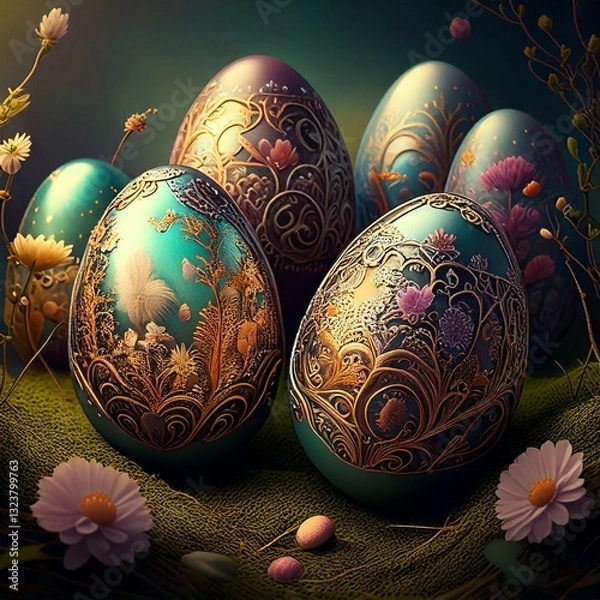 Obraz Artistic Decorated Egg, Coloring Easter