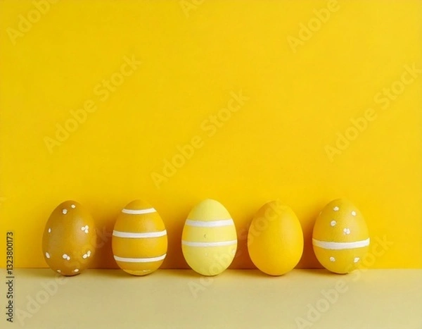 Obraz Reference ImageYellow Wall and Yellow Eggs, Joy of Easter