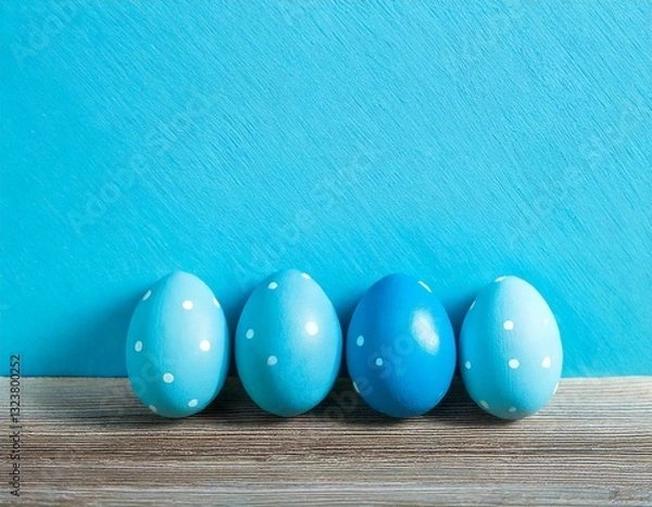 Obraz Spring Serenity, Blue Colored Easter Eggs