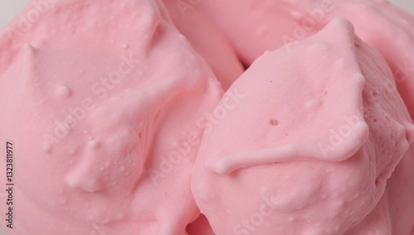Fototapeta High-definition close-up portrait showcasing intricate details of pink ice cream texture