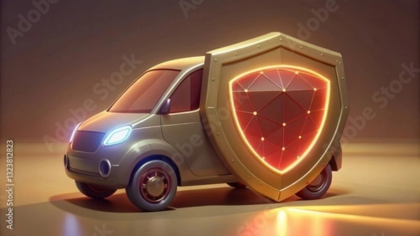 Obraz Smart car hacking prevention using digital firewalls for enhanced security.