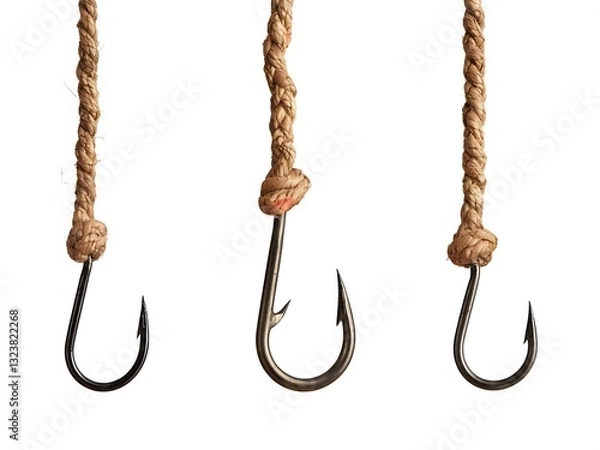 Fototapeta  Fishing Hooks on Rope