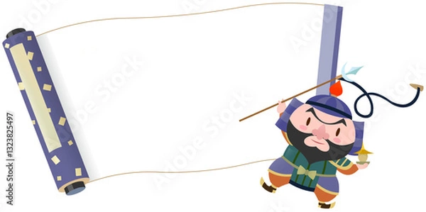 Obraz 毘沙門天と巻物