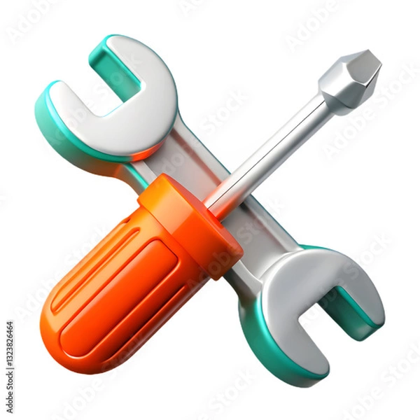 Fototapeta screwdriver and spanner