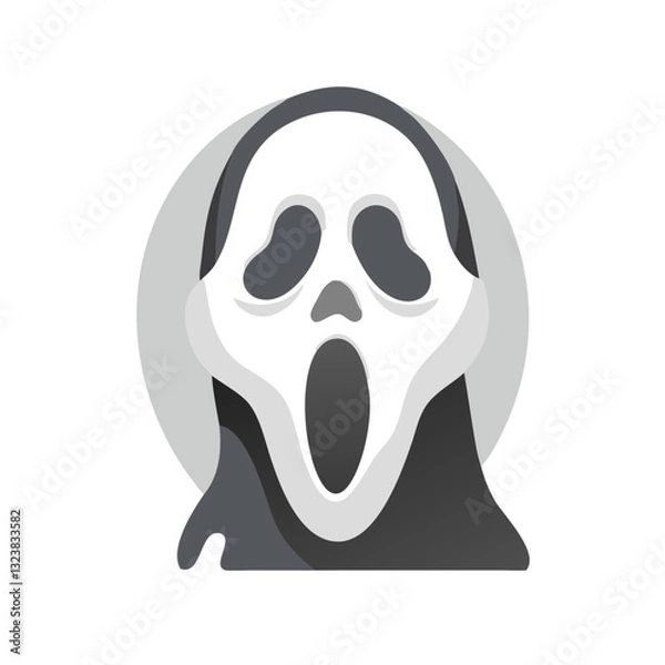 Fototapeta Scary masked ghost with open mouth