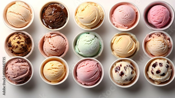 Fototapeta Assorted Ice Cream Cones