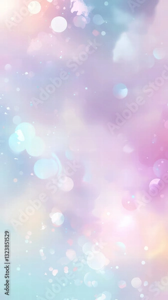 Fototapeta Dreamy Pastel Bokeh: Capturing an ethereal abstract, a mesmerizing display of pastel hues and soft bokeh light effects, evoking a sense of whimsy and dreamy atmosphere.