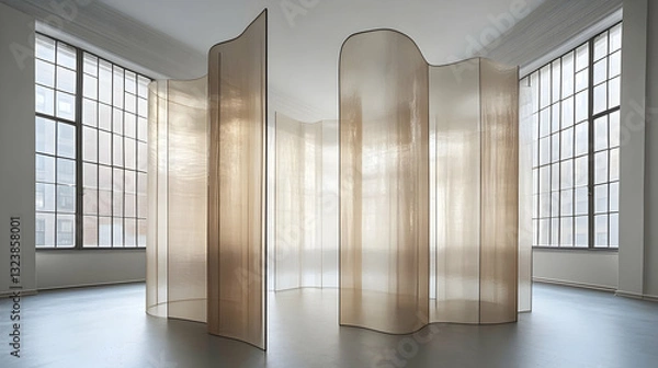 Fototapeta Curved translucent room dividers