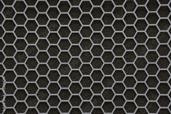 Obraz hexagonal grid seamless pattern with small cell.