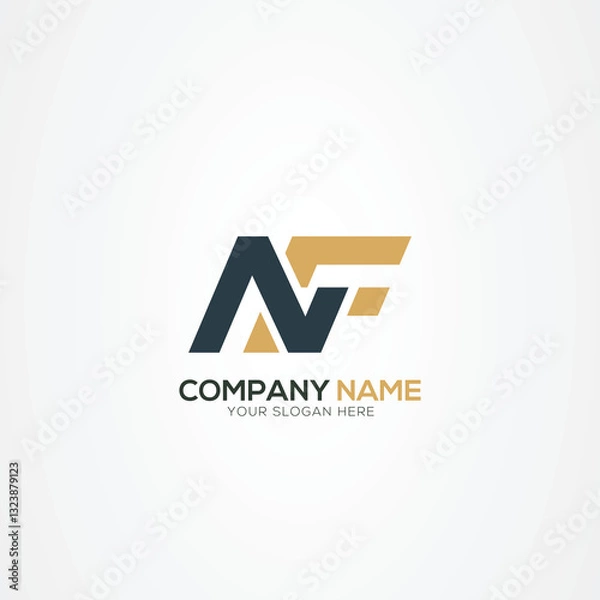Fototapeta NF Alphabet letters Initials Monogram logo FN, N and F