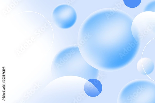 Fototapeta Abstract geometric background gradient soft light blue bokeh for Graphic Business background hitech technology digital design illustration web template background backdrop desktop wallpaper bubbles
