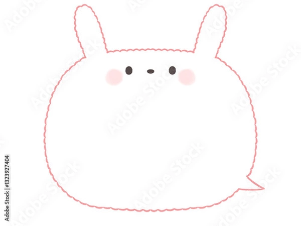 Obraz かわいいフワフワうさぎの吹き出し