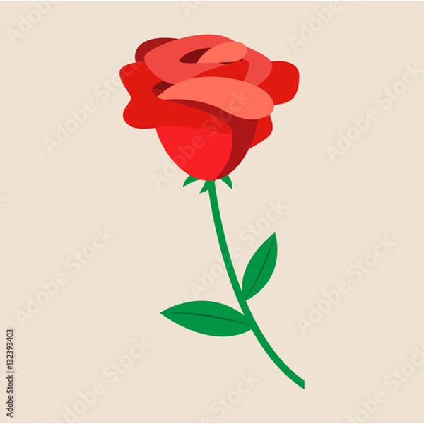 Obraz rose. lovely and cute flat design. vector illustration.