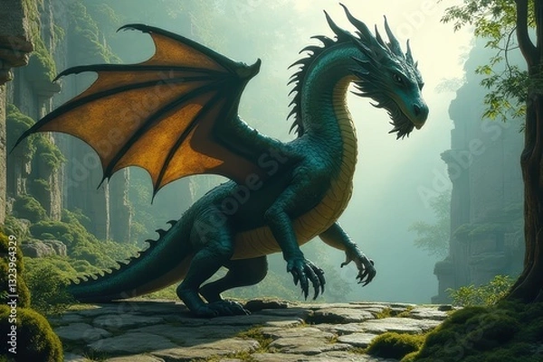 Fototapeta Timeless Guardian of the Dragon Realm