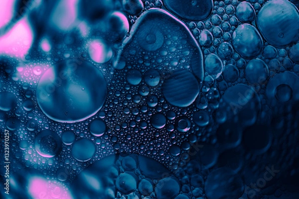 Fototapeta dark blue liquid shapes background with copy space