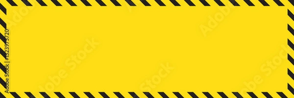 Fototapeta Black and yellow warning line striped rectangular background, yellow and black stripes on the diagonal stripes line. EPS 10.