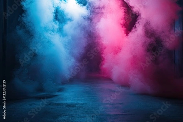 Obraz Neon smoke-filled stage