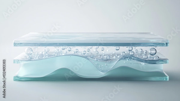 Fototapeta Abstract skin layer and cells, human skin tissue, 3d rendering. 3d illustration.
