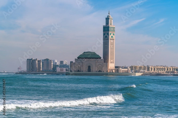 Fototapeta The Hassan II Mosque in Casablanca is the largest mosque in Morocco
