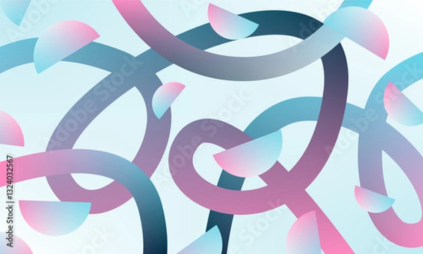 Fototapeta Continuous line gradient background in blue and pink color