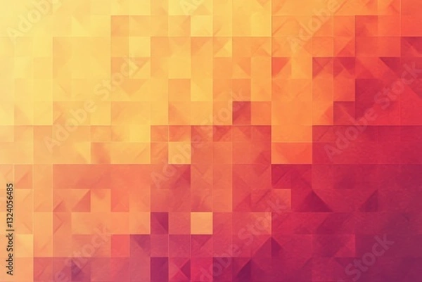 Fototapeta Abstract Geometric Mosaic: Warm Hues and Textured Pixels