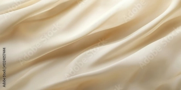 Fototapeta Elegant Cream Silk Drape: Luxurious Texture and Soft Waves