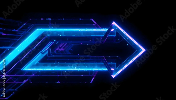 Obraz Neon Tech Arrow Pointing Righ