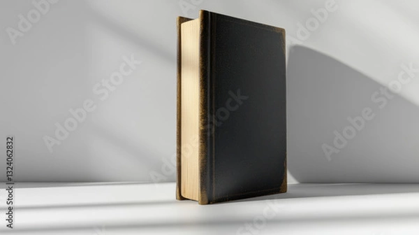 Fototapeta a book standing on a clean white background. 3d illustration.