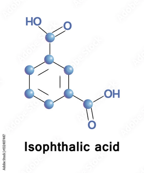 Obraz Isophthalic acid with terephthalic and isophthalic isomers is used in the production of resins for drink plastic bottles. The high-performance polymer polybenzimidazole is produced from it.