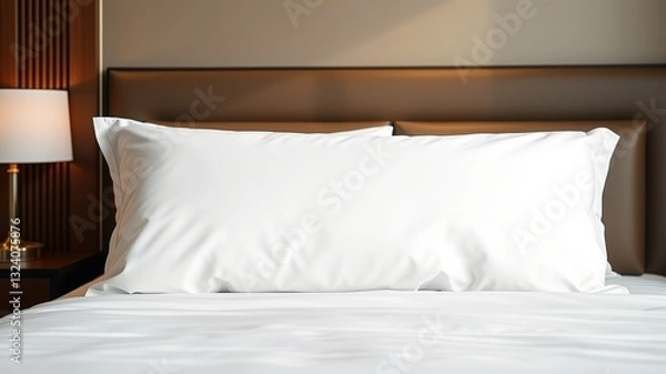 Obraz Luxurious Hotel Pillowcase Mockup - Elegant Bedding Design